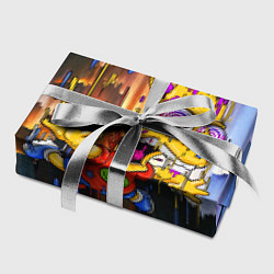 Бумага для упаковки Барт Симпсон, свободное падение - стилизация, цвет: 3D-принт — фото 2