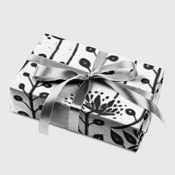 Бумага для упаковки Нарисованные монохромные цветы, цвет: 3D-принт — фото 2