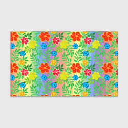 Бумага для упаковки Яркий цветочный узор на радужном фоне, цвет: 3D-принт