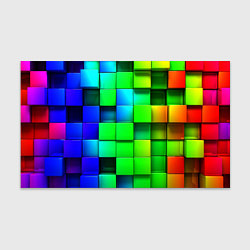 Бумага для упаковки Цветные неоновые кубы, цвет: 3D-принт