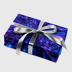 Бумага для упаковки Киберпанк синий неоновый тоннель, цвет: 3D-принт — фото 2