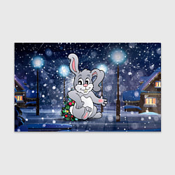 Бумага для упаковки Кролик на фоне снегопада, цвет: 3D-принт