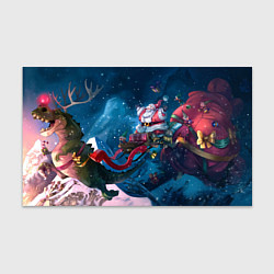 Бумага для упаковки Санта на динозавре, цвет: 3D-принт