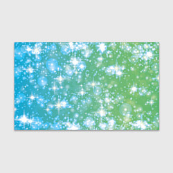 Бумага для упаковки Сияющие серебряные блестки на зелено-голубом фоне, цвет: 3D-принт