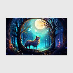 Бумага для упаковки Волк в ночном лесу в folk art стиле, цвет: 3D-принт