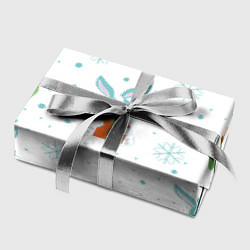 Бумага для упаковки Кролик с подарком и новогодними шариками, цвет: 3D-принт — фото 2