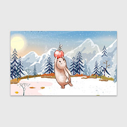 Бумага для упаковки Зайка и елочная игрушка, цвет: 3D-принт