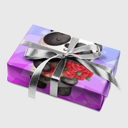 Бумага для упаковки Панда с букетом цветов, цвет: 3D-принт — фото 2