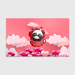 Бумага для упаковки Панда с сердечками в чашке, цвет: 3D-принт