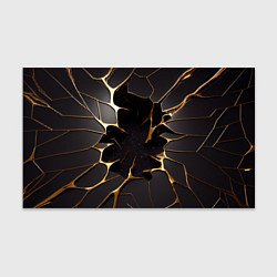 Бумага для упаковки Трещины в пропасть: черно-золотой узор, цвет: 3D-принт