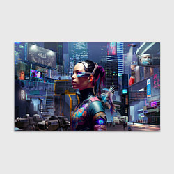 Бумага для упаковки Cyberpunk - brave girl - neural network, цвет: 3D-принт