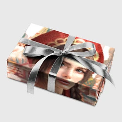 Бумага для упаковки Девушка в кокошнике с косой - кремль, цвет: 3D-принт — фото 2