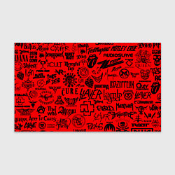 Бумага для упаковки Лучшие рок группы на красном, цвет: 3D-принт
