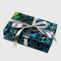 Бумага для упаковки Мозаичный узор в синих и зеленых тонах, цвет: 3D-принт — фото 2