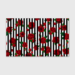 Бумага для упаковки Полосы и красные розы, цвет: 3D-принт