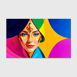 Бумага для упаковки Девушка лицо с ромбическим орнаментом, цвет: 3D-принт