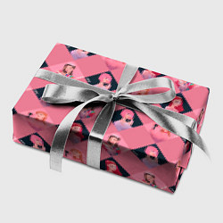 Бумага для упаковки Розовая клеточка black pink, цвет: 3D-принт — фото 2