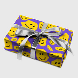 Бумага для упаковки Расплывшийся смайлик на фиолетовом, цвет: 3D-принт — фото 2