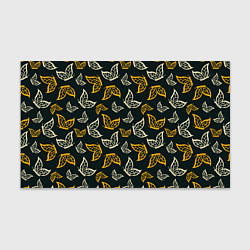Бумага для упаковки Бежевые и желтые бабочки на темном фоне, цвет: 3D-принт