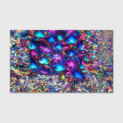 Бумага для упаковки Абстракция синие листья и фиолетовый цветы, цвет: 3D-принт