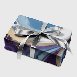 Бумага для упаковки Абстрактный волнистый узор фиолетовый с голубым, цвет: 3D-принт — фото 2