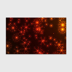 Бумага для упаковки Абстрактные светящиеся красно оранжевые снежинки, цвет: 3D-принт