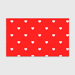Бумага для упаковки Белые сердца на красном фоне, цвет: 3D-принт