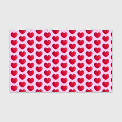 Бумага для упаковки Красные сердца на розовом фоне, цвет: 3D-принт