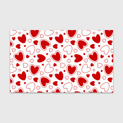 Бумага для упаковки Паттерн красные сердечки на белом фоне, цвет: 3D-принт