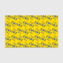 Бумага для упаковки Узор - цветы гжель на желтом фоне, цвет: 3D-принт