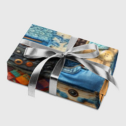 Бумага для упаковки Vanguard denim patchwork - ai art, цвет: 3D-принт — фото 2