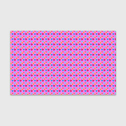 Бумага для упаковки Розовый паттерн с разноцветными сердечками, цвет: 3D-принт