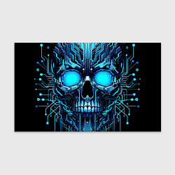 Бумага для упаковки Неоновый кибер череп - нейроарт микросхема, цвет: 3D-принт