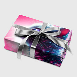 Бумага для упаковки Космический кибер котёнок - неоновое свечение, цвет: 3D-принт — фото 2