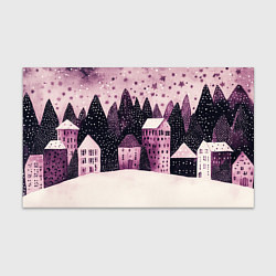 Бумага для упаковки Новогодние домики в лесу, цвет: 3D-принт