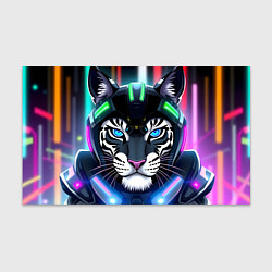 Бумага для упаковки Яркий неоновый кибер тигр, цвет: 3D-принт