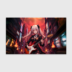 Бумага для упаковки Девочка с электрогитарой аниме, цвет: 3D-принт