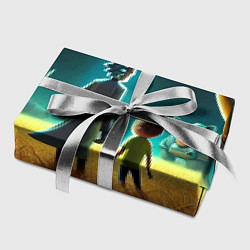 Бумага для упаковки Морти и Рик на планете носорогов - неоновое свечен, цвет: 3D-принт — фото 2