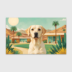Бумага для упаковки Лабрадор на фоне пальм, цвет: 3D-принт