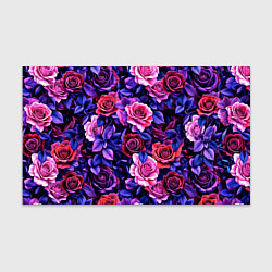 Бумага для упаковки Разноцветные цветы - синие розы паттерн, цвет: 3D-принт
