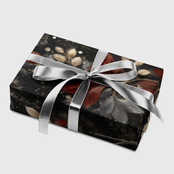 Бумага для упаковки Красные и белые листья на черном, цвет: 3D-принт — фото 2