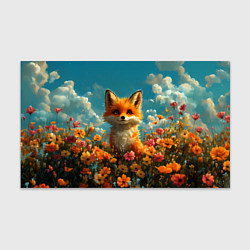 Бумага для упаковки Лисица в цветочном поле, цвет: 3D-принт