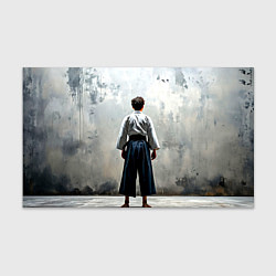 Бумага для упаковки Боец айкидо на сером, цвет: 3D-принт