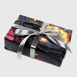 Бумага для упаковки БМВ на скорости - огонь из под колес, цвет: 3D-принт — фото 2