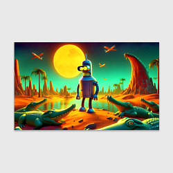 Бумага для упаковки Робот-сгибальщик Бендер на планете крокодилов, цвет: 3D-принт