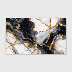 Бумага для упаковки Мрамор белый и черный с золотом, цвет: 3D-принт