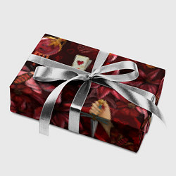 Бумага для упаковки Бордовая готика с сердцем, лилиями и мотыльками, цвет: 3D-принт — фото 2