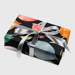 Бумага для упаковки Разноцветные акварельные листья на чёрном, AI, цвет: 3D-принт — фото 2