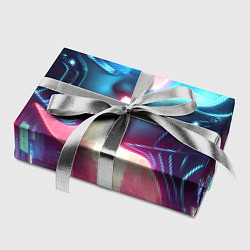 Бумага для упаковки Cyber neon kiss - ai art fantasy, цвет: 3D-принт — фото 2