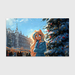 Бумага для упаковки Лошадка на новогодней площади, цвет: 3D-принт